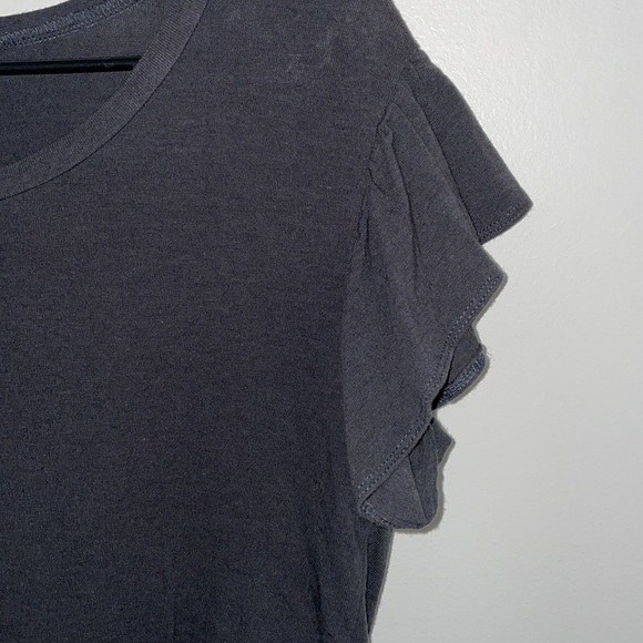 Mossimo 💖Bundle It💖 Gray Short Sleeve Shirt with Ruffle Sleeves and Tie Detail - Picture 3 of 5